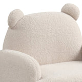 Raelynn 25.5"W Beige Sherpa Bear-Shaped Kids Armchair B061P236766