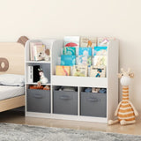 ZNTS Kids Bookcase and Bookshelf, Multifunctional Bookcase with 3 Collapsible Fabric Drawers, Bookcase W808127602