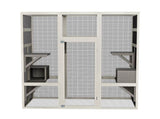 Large Outdoor Gray Wooden Catio Solid Wood Cat Enclosure with 5 Platforms & 2 Resting Boxes, W773P321839