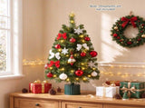 2 Pack 24" Rotating Pre-Lit Mini Christmas Tree with 8 Music Tracks, 35 Warm White LEDs, PVC 06111500