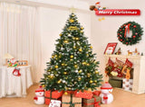 7 FT Snow Tipped Artificial Christmas Tree with DIY 150 Warm Lights, Remote Control, 1100 Branch 78856463
