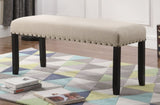 Biony Fabric Dining Bench with Nailhead Trim, Tan T2574P164612