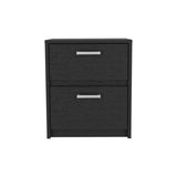 Trivor 2 Drawers Nightstand , End Table, Side Table Metal Handles -Black B20092122