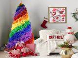 6ft Rainbow Spiral Christmas Tree, 1248 Branch Tips, Colorful PVC Artificial Holiday Tree with 84468367
