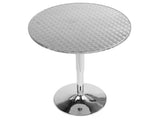 Contemporary Adjustable Round Bar Table in Silver B202P223297