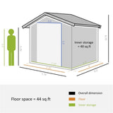Steel Storage Shed Garden Tool house 7' x 4' White-AS 11434017