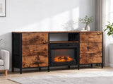 Electric Fireplace TV Stand, Rustic Weathered Wood, 147.323079.4cm, Embossed Melamine MDF, 6 86799417