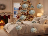 6PCS Set 3.9" Christmas Glass Ball Ornaments Hanging Decorations for Holiday Tree Party Baubles FBA 71096669
