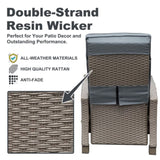 Outdoor Recliner Chair, Patio Recliner with Hand-Woven Wicker, Flip Table Push Back, Adjustable W1859P196424