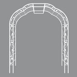 Metal Garden W74.4'' x H98.4'' Garden Arbor Trellis Climbing Plants Support Rose Outdoor W1586P268771