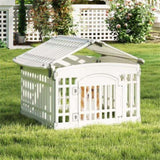 White HDPE Pet Playpen - 6-Panel Design , 18"x18.5" Door, 21.5 lbs Net 74795646