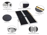Non-Skid Traction Folding Aluminum Wheelchair Ramp Scooter Mobility Handicap Ramps for Home Steps, 48052959