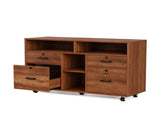 Wooden Filing Cabinet, 4 Drawers, Walnut, P2 Particle Board with Melamine Facing 39071771