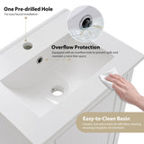 20 Inch Modern Small Bathroom Vanity Cabinet With Ceramic Basin- 20*14.5*33.3 Inches,Ample WF318756AAK