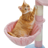 ZNTS Flower Cat Tree47.2" Multi-Level Cat Tower with Sisal Covered Scratching Posts,Cute Cat Condo for 05355028