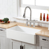 Double Handle Bridge Kitchen Faucet With Pull-Down Spray Head W122581051