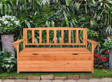 112 * 58 * 84cm Cedar Yard Storage Box With Backrest Armrest Bright Orange Red 68488660