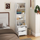 Night Stand with Bookshelf, Night Stand with 2 Storage Drawers for Bedroom W331P248062