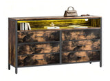 6-Drawer Cabinet with Non-Woven Fabric Drawers and Shelves TV Cabinet with RGB Light Strip US 47450333