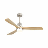 52 Inch Ceiling Fan With Dimmable Led Light 6 Speed Remote 3 Wood Blade Reversible DC Motor For W882P212627