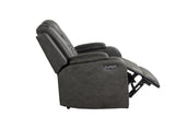 LED & Power Recliner Chair Made With Faux Leather in Gray 659436262294