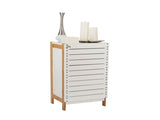 2 Shelf Bamboo Floor Cabinet in White 89311600