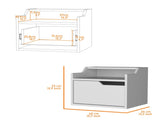 White Dual-Shelf Display Nightstand B062P175143