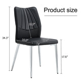 Four black dining chairs. Modern chairs from the Middle Ages. Made of PU material cushion and silver W1512P355785