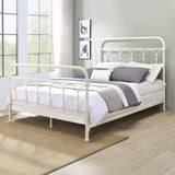 White Full Bed with Spindle Headboard B062P215388