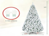 9 FT Snow Flocked Artificial Christmas Tree with 1498 Branch Tips, Hinged PVC Xmas Tree Foldable 32969360