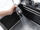 Pull-out Facuet Single Bowl Sink Kitchen Vegetable Sink 304 Whale Waterfall Sink Stainless Steel T3177P286037