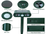 Ultrasonic Animal Repeller Solar Powered Motion Sensor Repellent IPX4 Waterproof 01749200