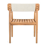 CREATIVE BRAIDED ACACIA WOOD OUTDOOR TABLE AND CHAIRS WITH ARMRESTS, SUITABLE FOR OUTDOOR N770P269704W