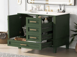 30" Bathroom Vanity in Green, Modern Bathroom Cabinet Sink Combo Set, Bathroom Storage Cabinet 29442189