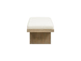 Bella 52" Upholstered Modern Accent Bench, Ivory White Boucle B2719P292908