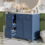 36" Bathroom Vanity with Ceramic Sink, Standard and Double-Layer Drawers, Soft Close Doors, N729P289163C