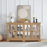 LED Curio Display Cabinet Antique Display Cabinet with Glass Doors Adjustable Shelves for W2275P231689