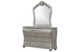 ZNTS Destiny Traditional Style 9-Drawer Dresser With metal drawer pulls Made with Wood in Silver B009P234699