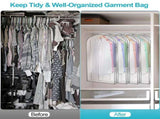 5 Pack Hanging Garment Bags, 60.23in Long PEVA & Non-woven Clothes Storage Covers, Transparent 81461503