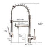 Commercial Kitchen Faucet with Pull Down Sprayer, Single Handle Single Lever Kitchen Sink Faucet W1932P172269