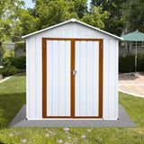 ZNTS Outdoor storage sheds 4FTx6FT Apex roof White+Yellow W135057439