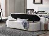 Sandro Beige Boucl & Walnut Bench w/Storage B2756P507065