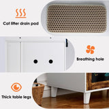 ZNTS Graffiti the litter box with 2 Storage Shelves and 1 Doors, Hidden Cat Litter Box 02661309