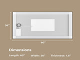 60x36" Black Eco-Friendly Silver Mirror Dual LED Light Strips Front and Back LightingUnable ship on 02843590