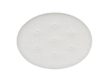 Yolanda 24" Round Upholstered Accent Ottoman, Alabaster Off White Tweed B2719P238167