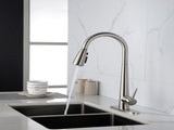 Kitchen Faucet Pull Down Sprayer Brushed Nickel, High Arc Single Handle Kitchen Sink Faucet 95498826