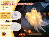 5FT Hanging Swing Ghost Halloween Decor, Warm White LED Lights 16.4FT Remote Control, Adjustable 72349301