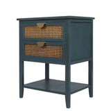 2 Drawer Side table,Naturel Rattan,End table,Suitable for bedroom, living room, study W68858072