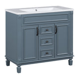 ZNTS 36'' Bathroom Vanity with Top Sink, Modern Bathroom Storage Cabinet with 2 Soft Closing Doors and 2 97413258