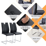 Black PU Dining Chair Set.Uniquely designed black dining chairs. PU material, paired with silver W2920P225024